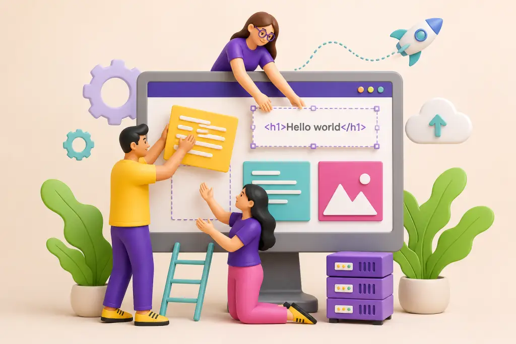 Dynamic Website Design & Development Illustration