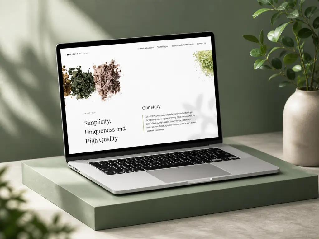 Modern laptop displaying a stunning brand-focused website redesign