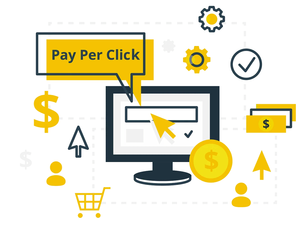 PPC Management Analytics Dashboard Illustration - Google Ads Performance Overview
